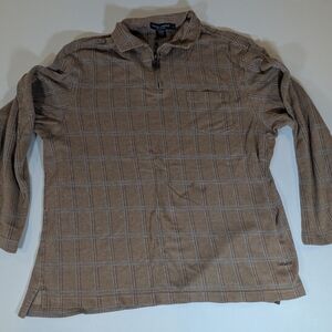 Daniel Cremieux Brown Houndstooth 1/4 Zip Shirt ***Blemish***